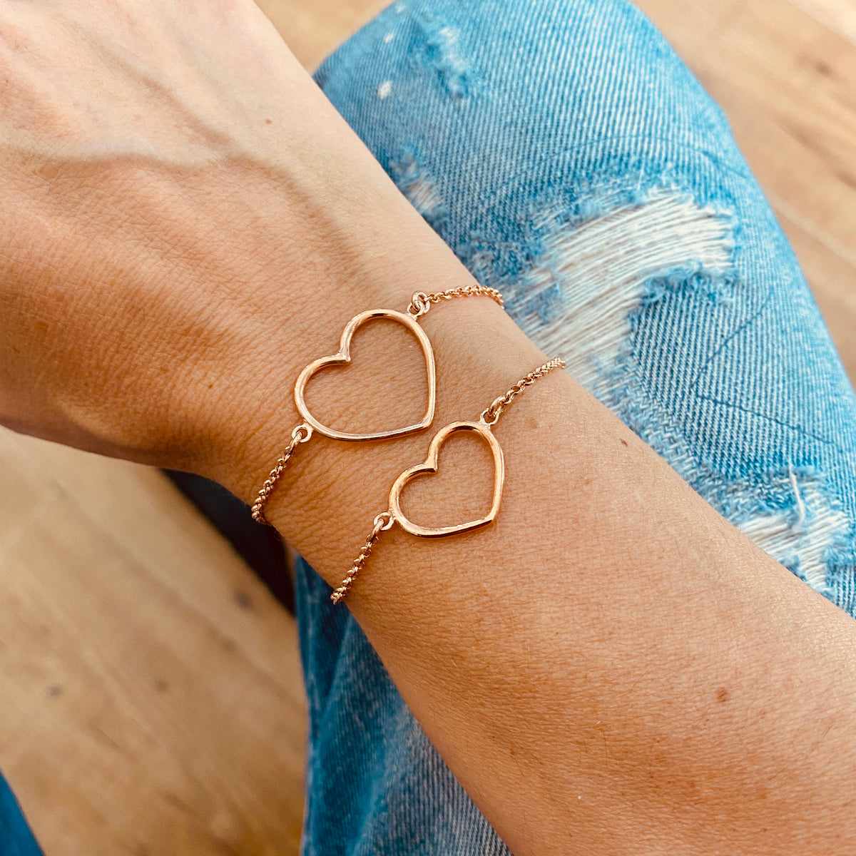 Bracciale Tennis A Cuore Con Zirconi Per Donna - Regolabile, A Slider, Design Vuoto - YA5526 - 4