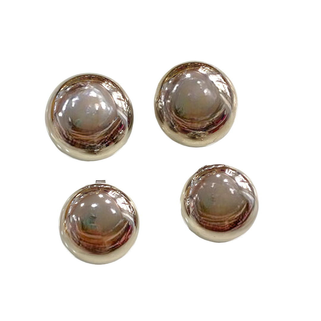 Orecchini a bottone a mezza sfera da 10 mm in argento Sterling 925, nuovi e autentici - Italia
